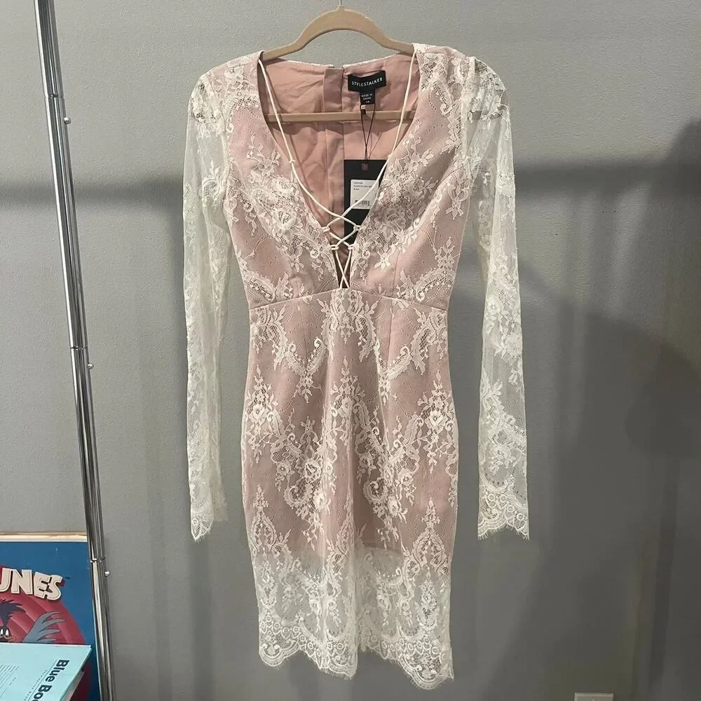 Stylestalker x free people white lace Dress - size XS - NWT - Picture 3 of 6